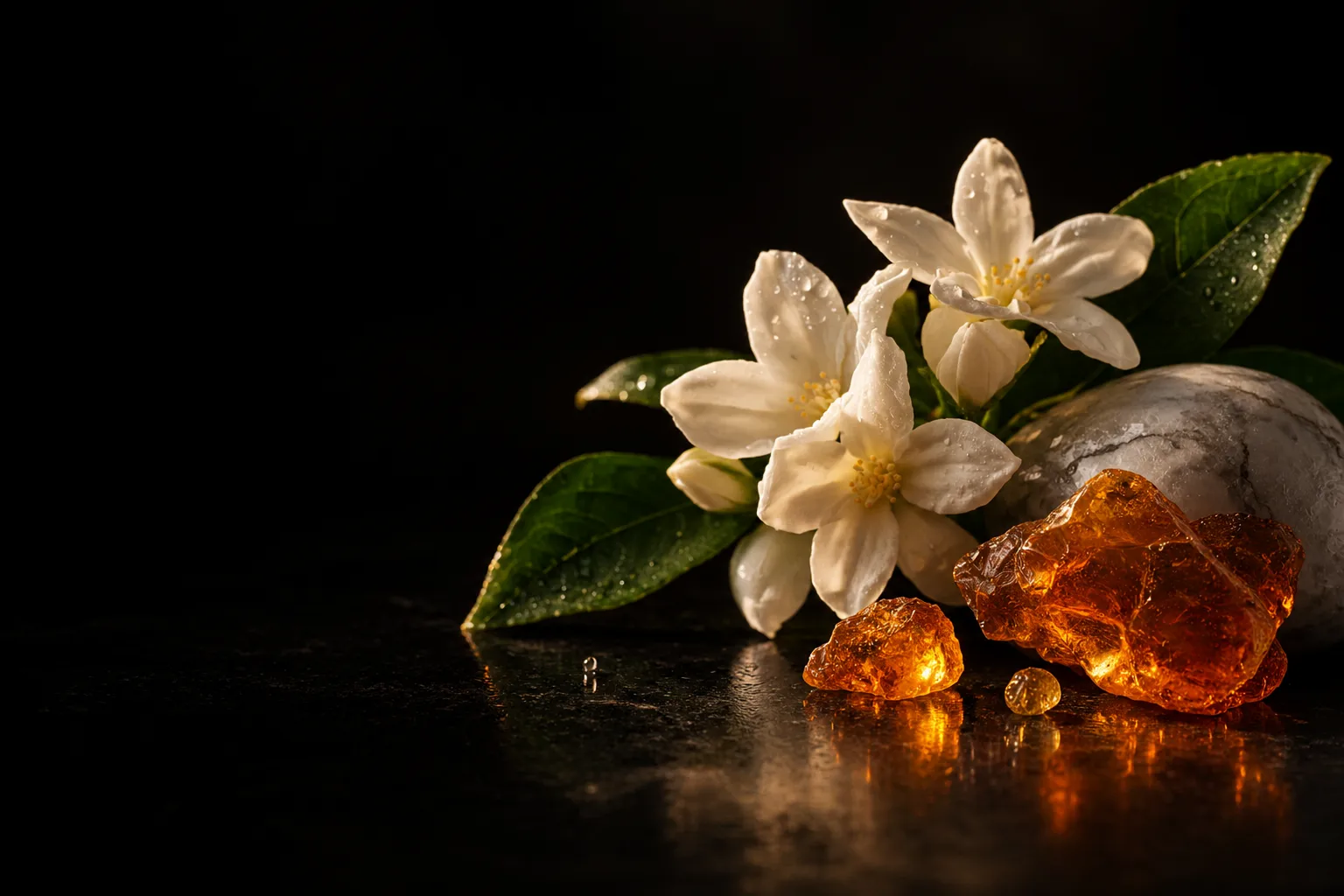 Jasmine and amber, the heart notes of Office Hours