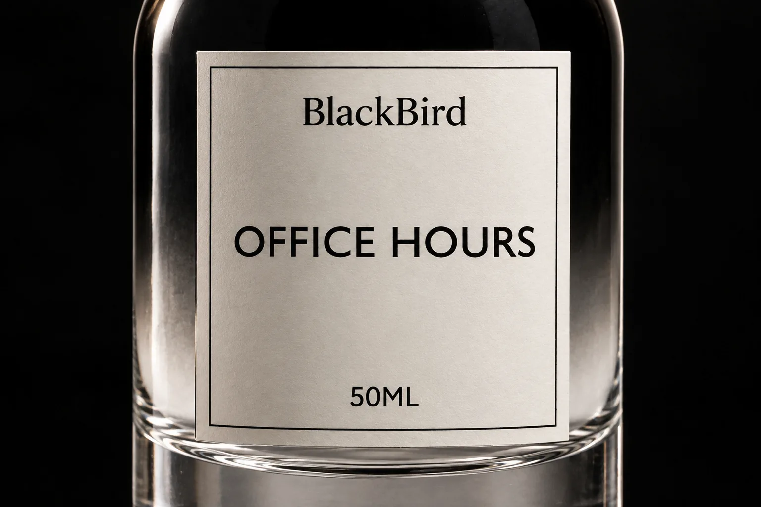 BlackBird Office Hours 50ml perfume label close-up